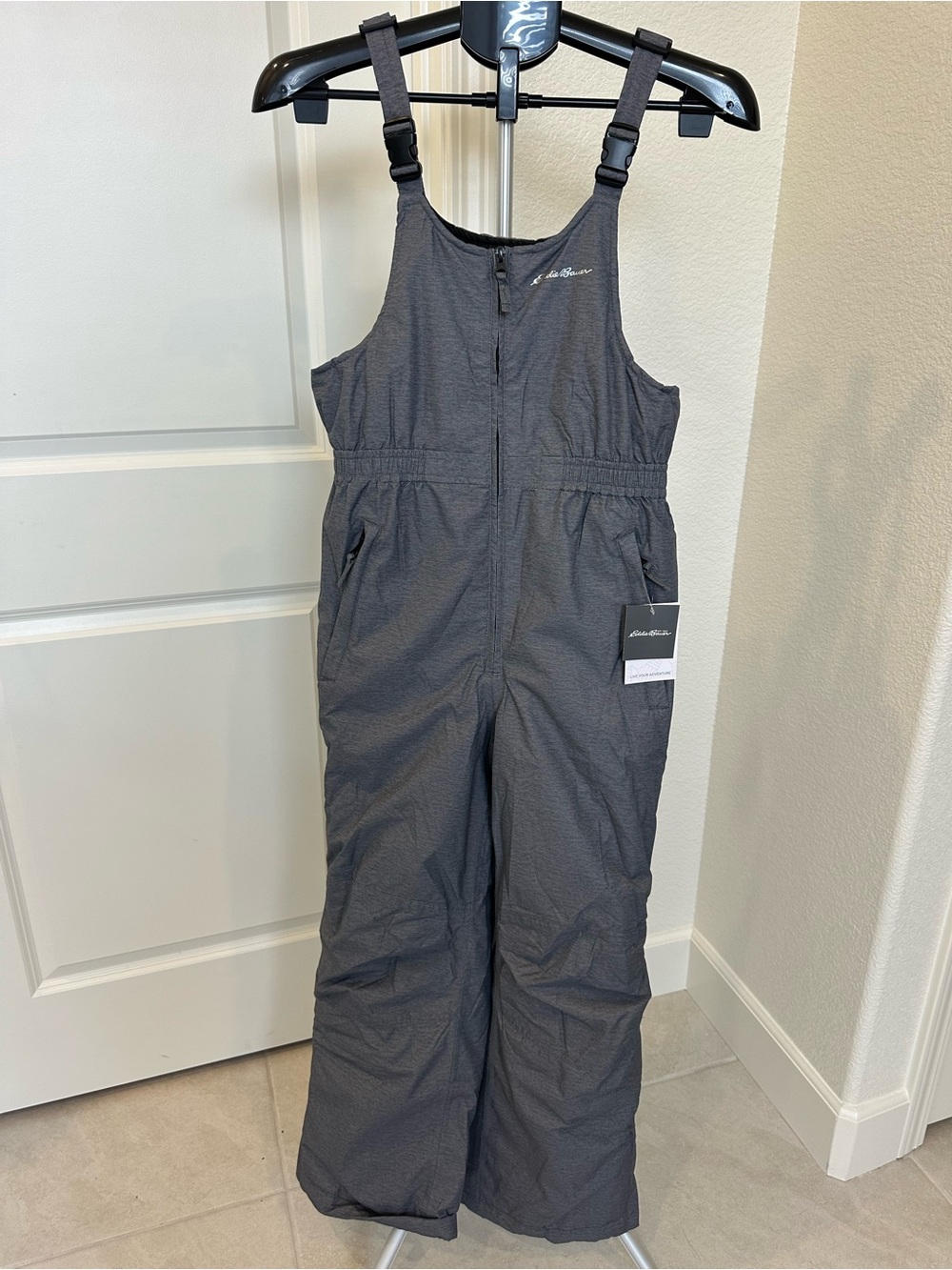 NWT Eddie Bauer Kids Powder Search Snow Bib in Gray size L (14)